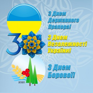 Привітання Борівського селищного голови Олександра Тертишного з нагоди 30-річчя Незалежності України, Дня Державного Прапора та Дня селища