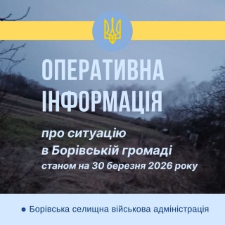 Про безпекову ситуацію в Борівській громаді станом на 30 березня 2026 року