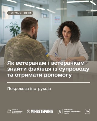 Як ветеранам і ветеранкам знайти фахівця із супроводу та отримати допомогу