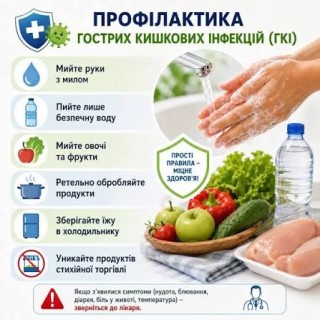 «Безпечне літо: як уникнути кишкових інфекцій i харчових отруєнь»
