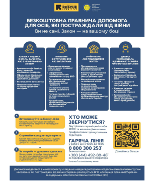 Інформування про проєкт безкоштовної невідкладної правничої допомоги постраждалим від війни